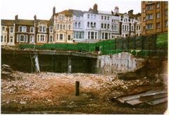 Coombs Motors old showroom and garage site on Western Road, now the new site for the pumping station.